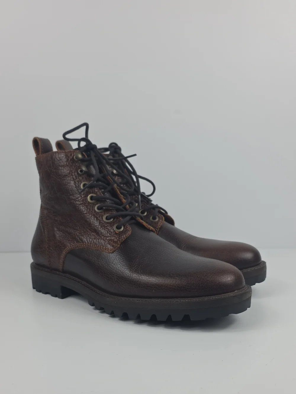 Patina‎ Portland London Brown Leather Lace Up Men's Boots Size EU 43- US 9
